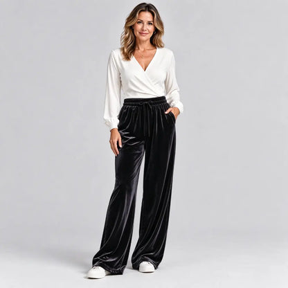 ✨ Noutate Toamnă/Iarnă 2026: Pantaloni casual din reiat, cu talie înaltă, într-o singură culoare și croială cu crac larg.✨