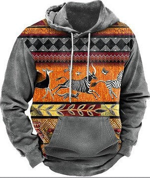 🔥🔥【S-6XL】Hanorac retro pentru bărbați cu imprimeu digital 3D